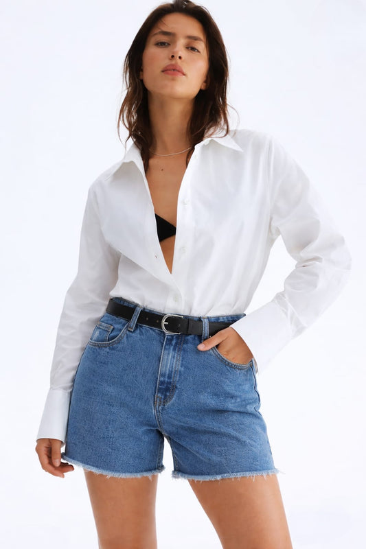 Premium Women's Washed High-Rise Denim Shots