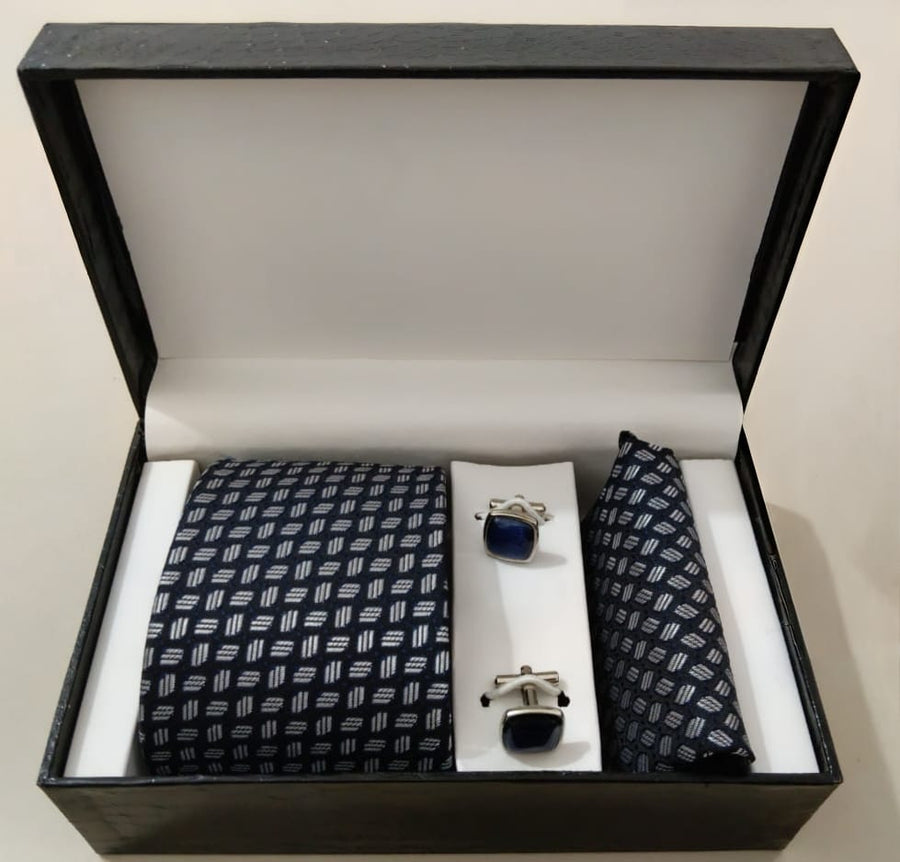 Premium Italian Blue Tie accessory gift set
